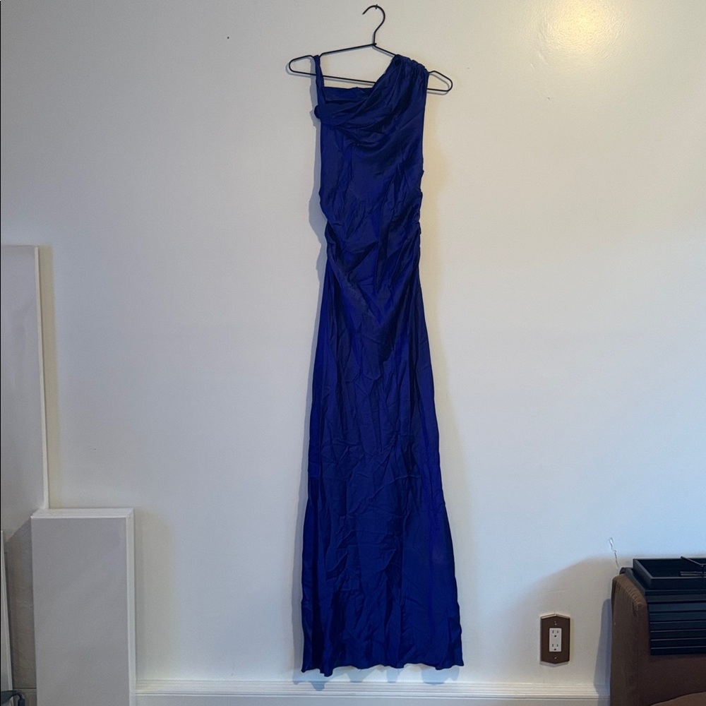 Amanda Uprichard Blue One-Shoulder Maxi Dress - Picture 4 of 7